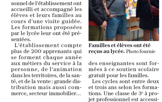 Journée Portes Ouvertes du 17 mai au LPPRA Nantua - LE PROGRES