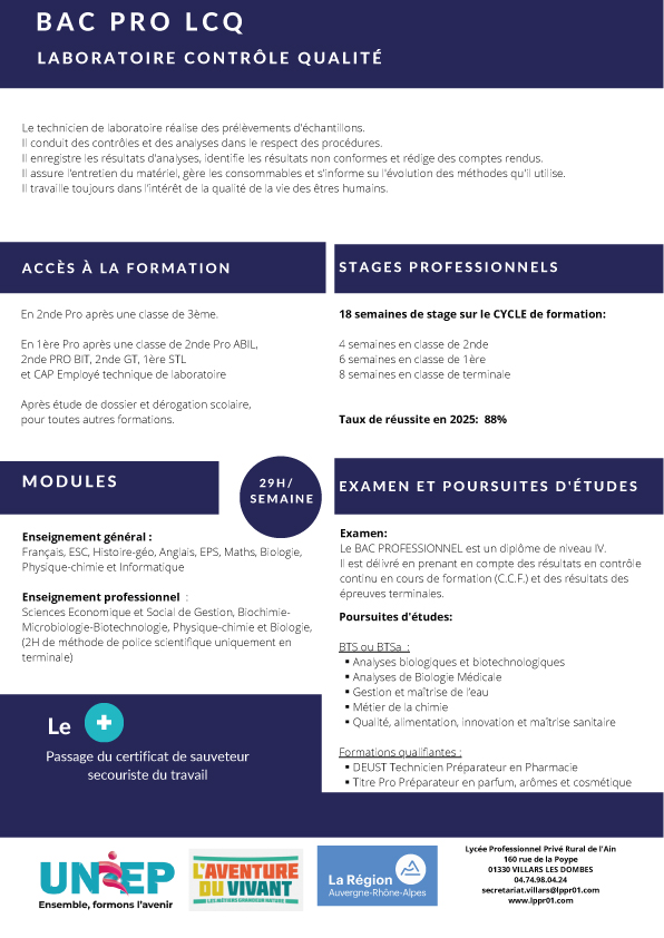 bac pro lcq villars 2